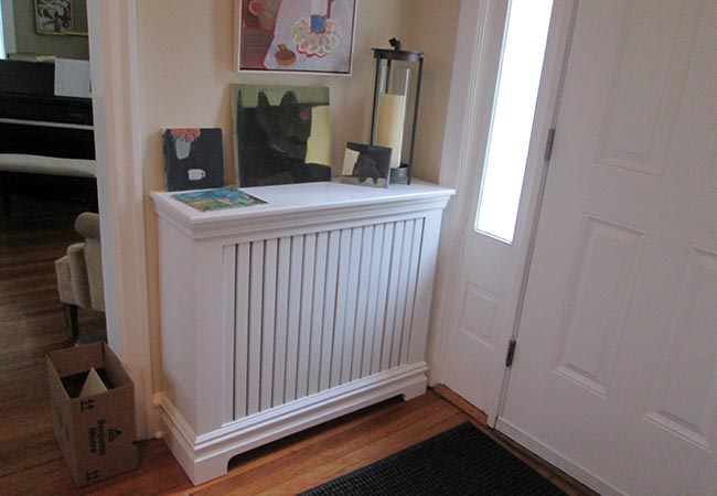 examples of custom wood radiator cover